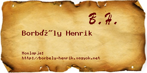 Borbély Henrik névjegykártya