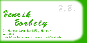 henrik borbely business card