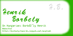 henrik borbely business card